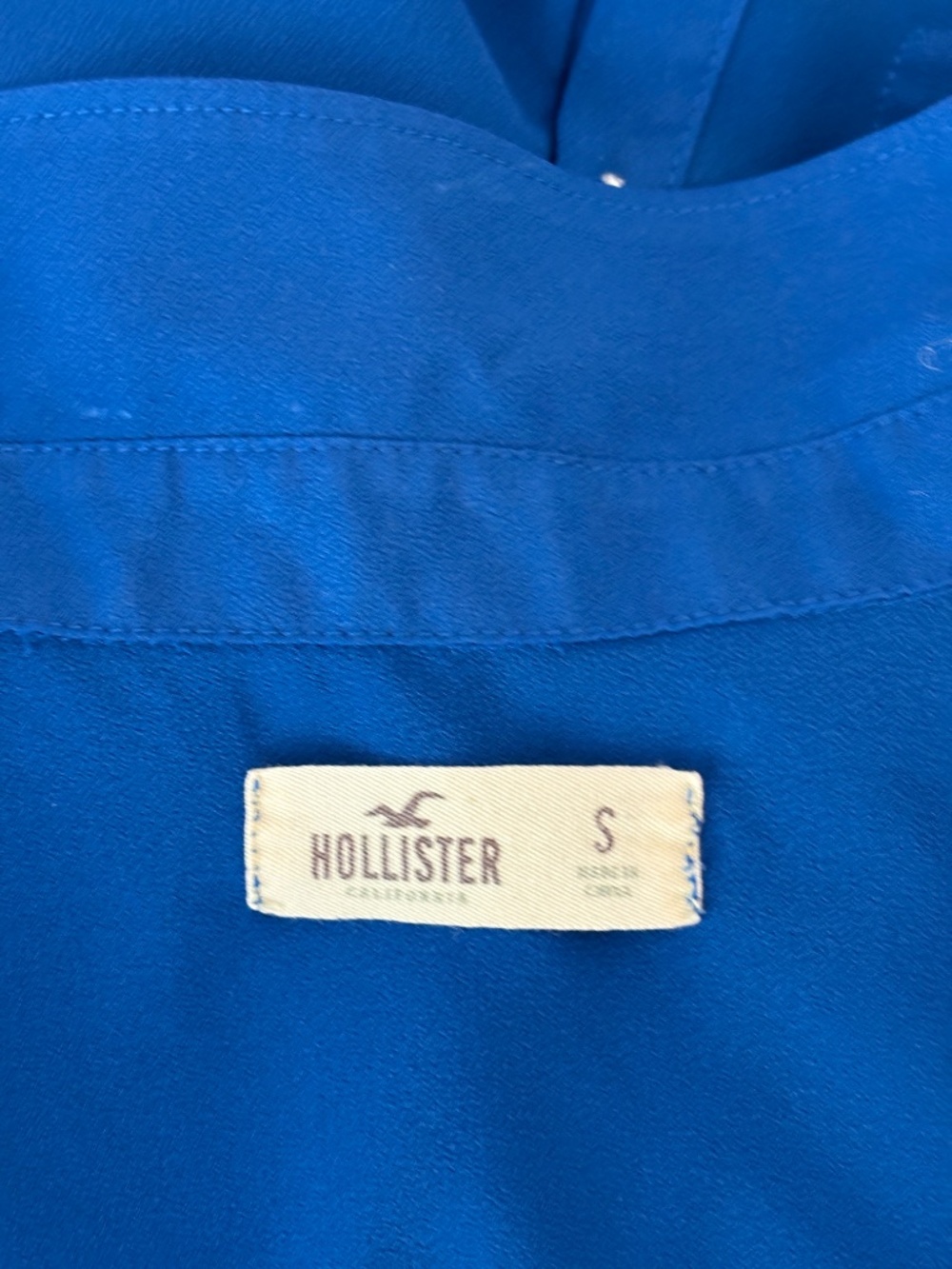 Hollister Chiffon Button-up Blouse - Blue Size S - Picture 10 of 12